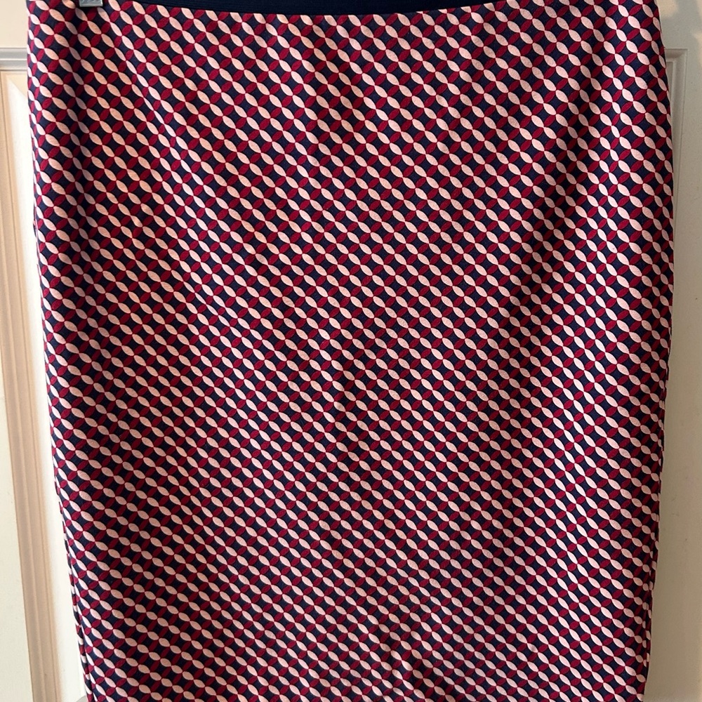 Boden Pink and Blue Patterned Pencil Skirt - Picture 5 of 10
